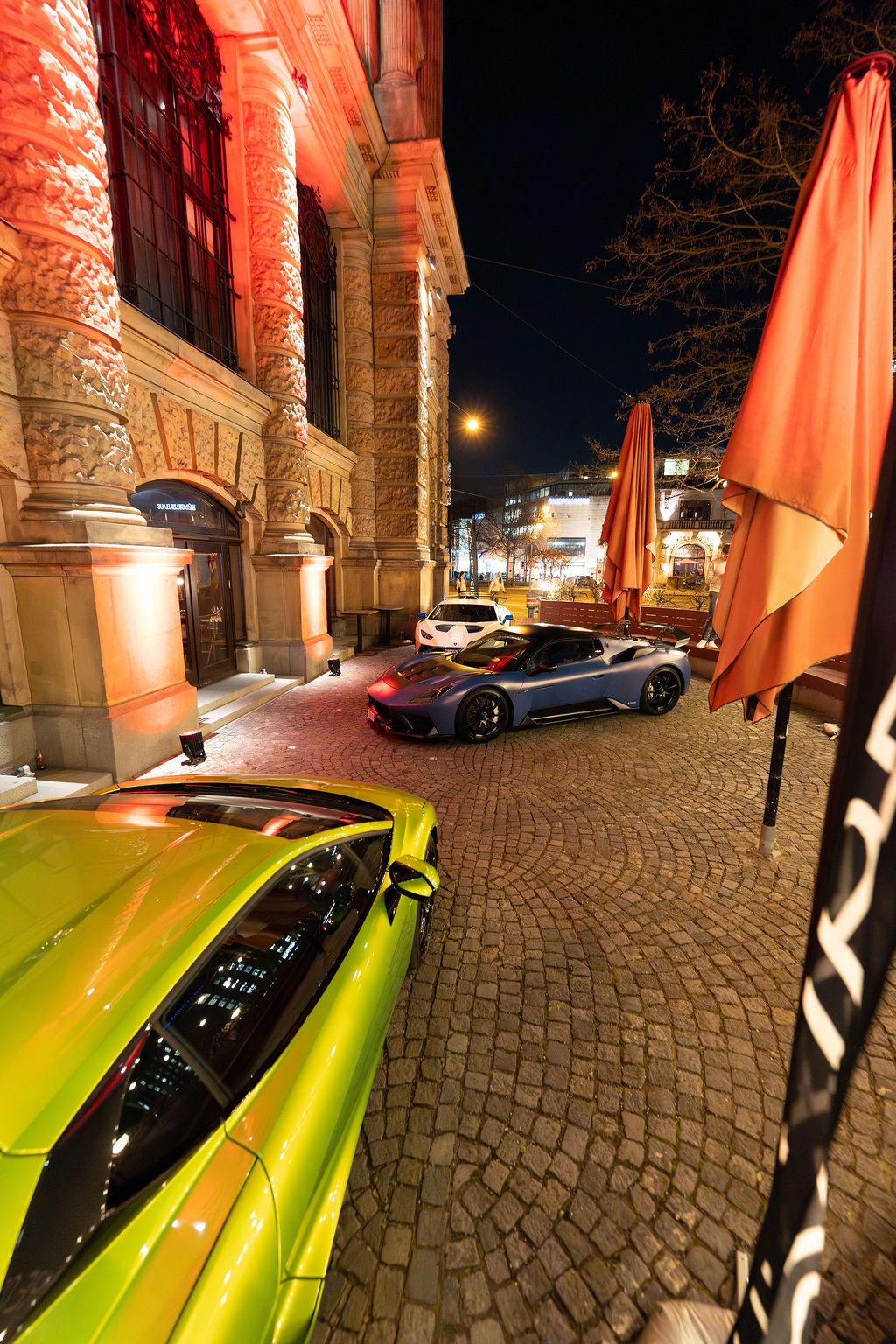Cruisefire Dine and Drive München Maserati GT2 Stradale Lamborghini Temerario Jacob Munich Sportwagen Event Unternehmer Networking