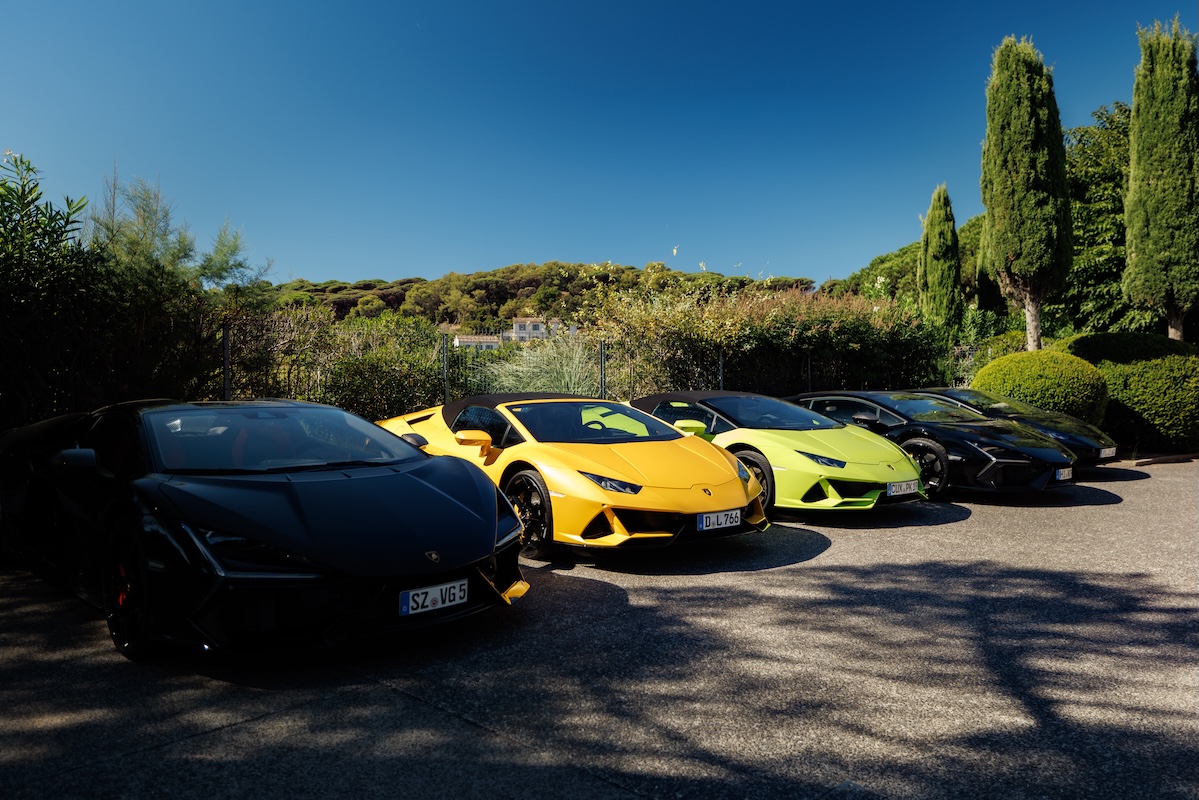 Lamborghini Line-up beim Cruisefire Bull Run Saint-Tropez 2025
